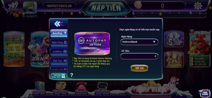 nap tien 789club 2 Hướng dẫn cách nạp tiền tại 789Club đầy đủ – chi tiết nhất